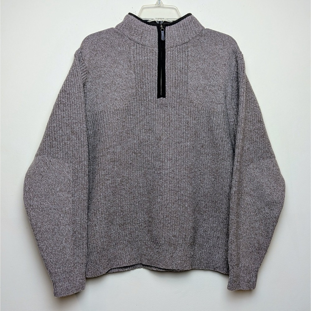 LL Bean Men's Waterfowl Sweater 100% Merino Lamb's Wool 1/4 Zip Size Small